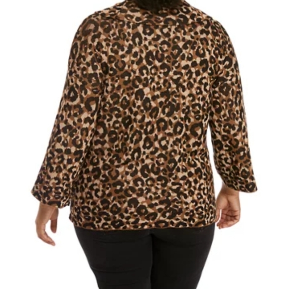 Ruby Rd Plus Cowl Neck Leopard Sweater - Picture 3 of 3